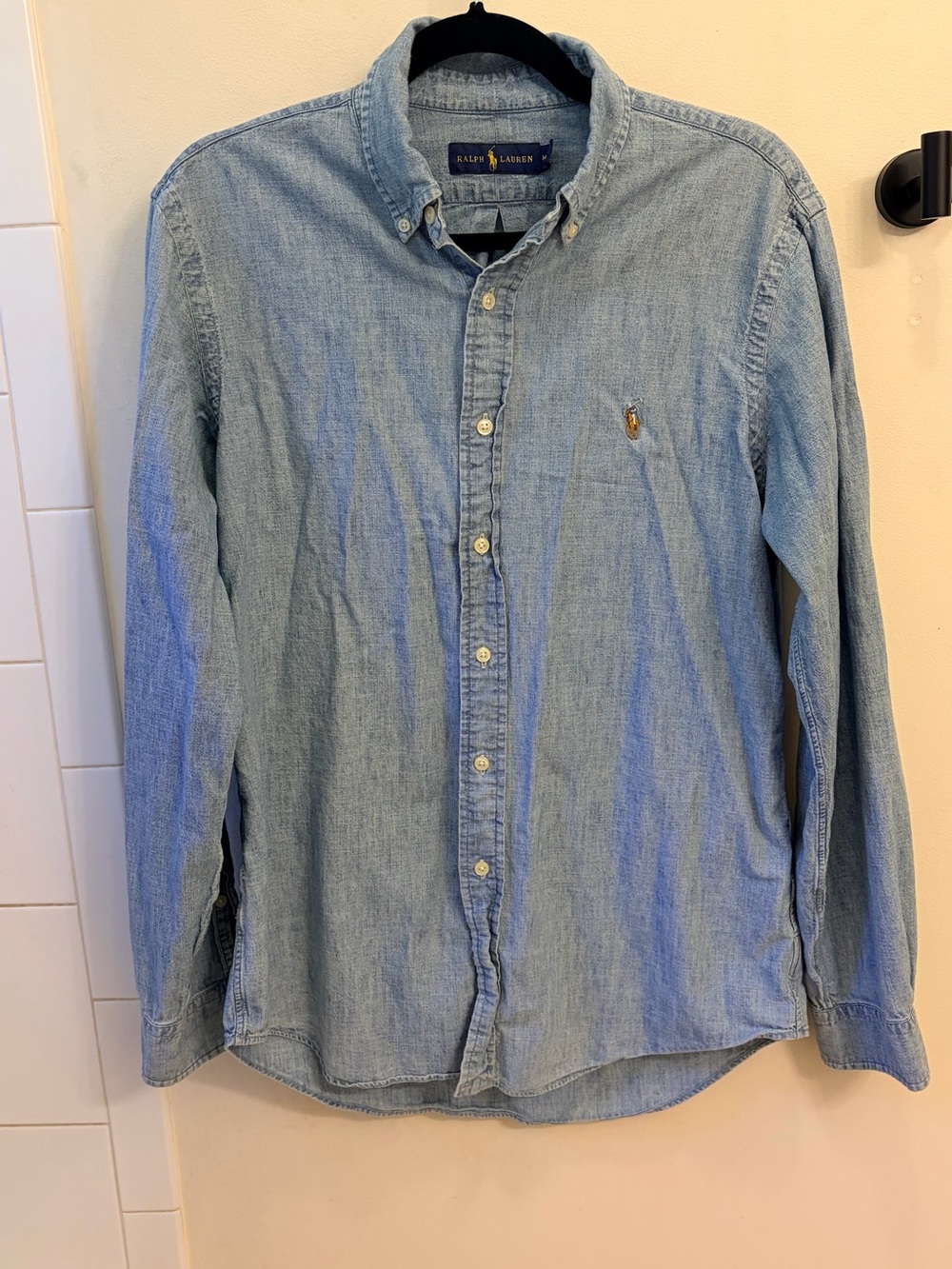 RALPH LAUREN denim chambray shirt button down longsleeve blue men’s medium